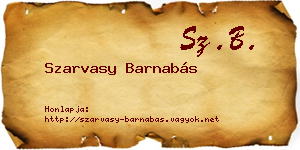 Szarvasy Barnabás névjegykártya