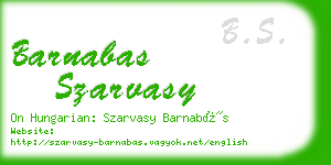 barnabas szarvasy business card